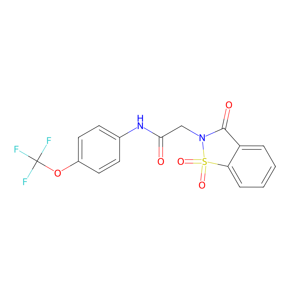 2-(1,1-dioxido-3-oxobenzo[d]isothiazol-2(3H)-yl)-N-(4-(trifluoromethoxy)phenyl)acetamide molecular structure, CAS 507258-73-3