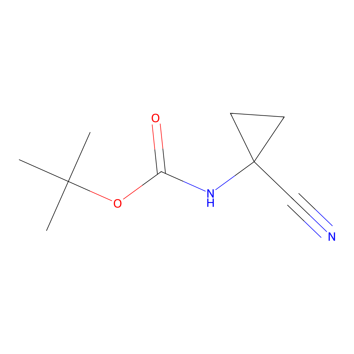 tert-butyl N-(1-cyanocyclopropyl)carbamate molecular structure, CAS 507264-68-8