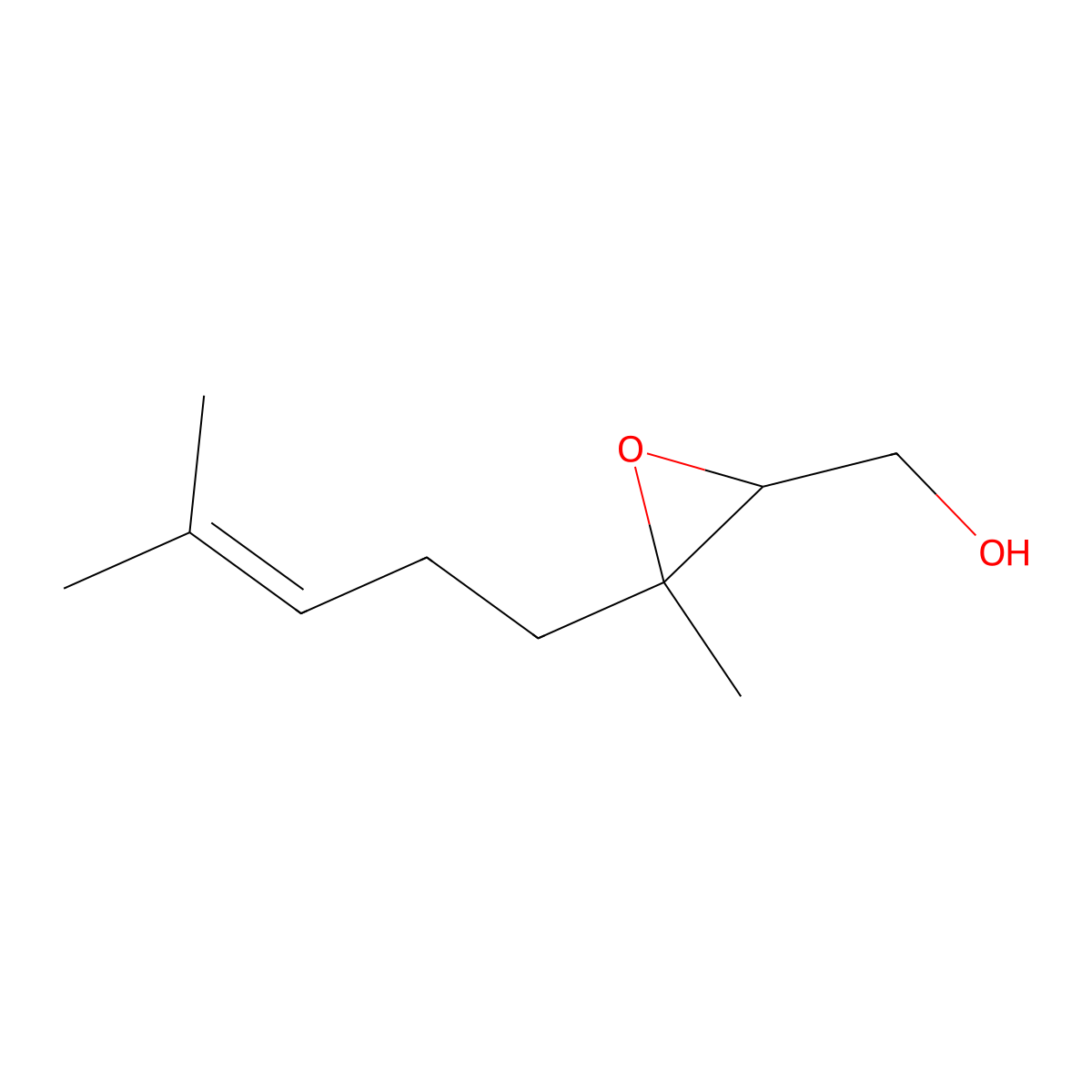 Oxiranemethanol, 3-methyl-3-(4-methyl-3-pentenyl)- molecular structure, CAS 50727-94-1