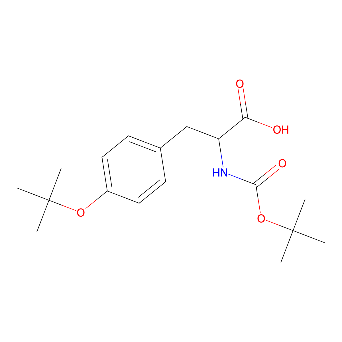 Boc-D-Tyr(tBu)-OH molecular structure, CAS 507276-74-6