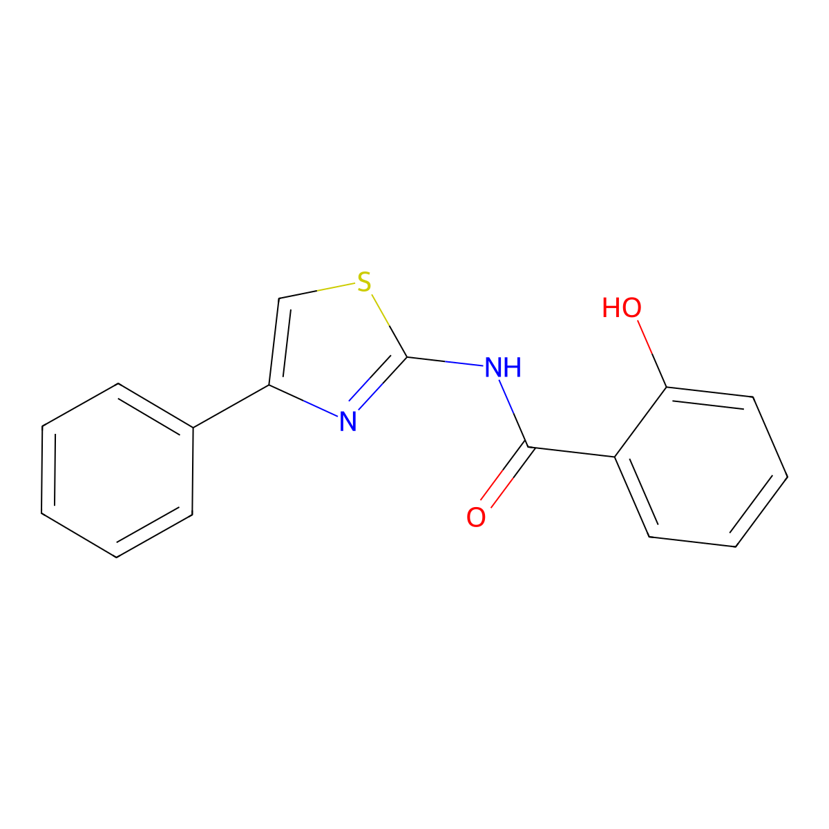 2-hydroxy-N-(4-phenyl-1,3-thiazol-2-yl)benzamide molecular structure, CAS 50728-39-7
