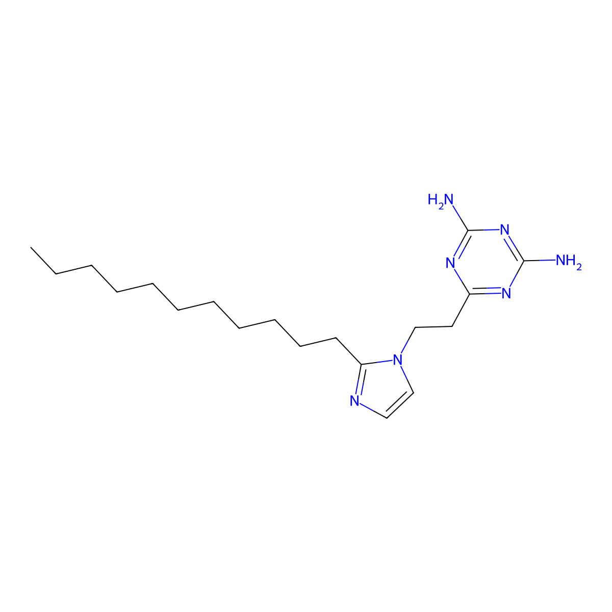 1,3,5-Triazine-2,4-diamine, 6-[2-(2-undecyl-1H-imidazol-1-yl)ethyl]- molecular structure, CAS 50729-75-4
