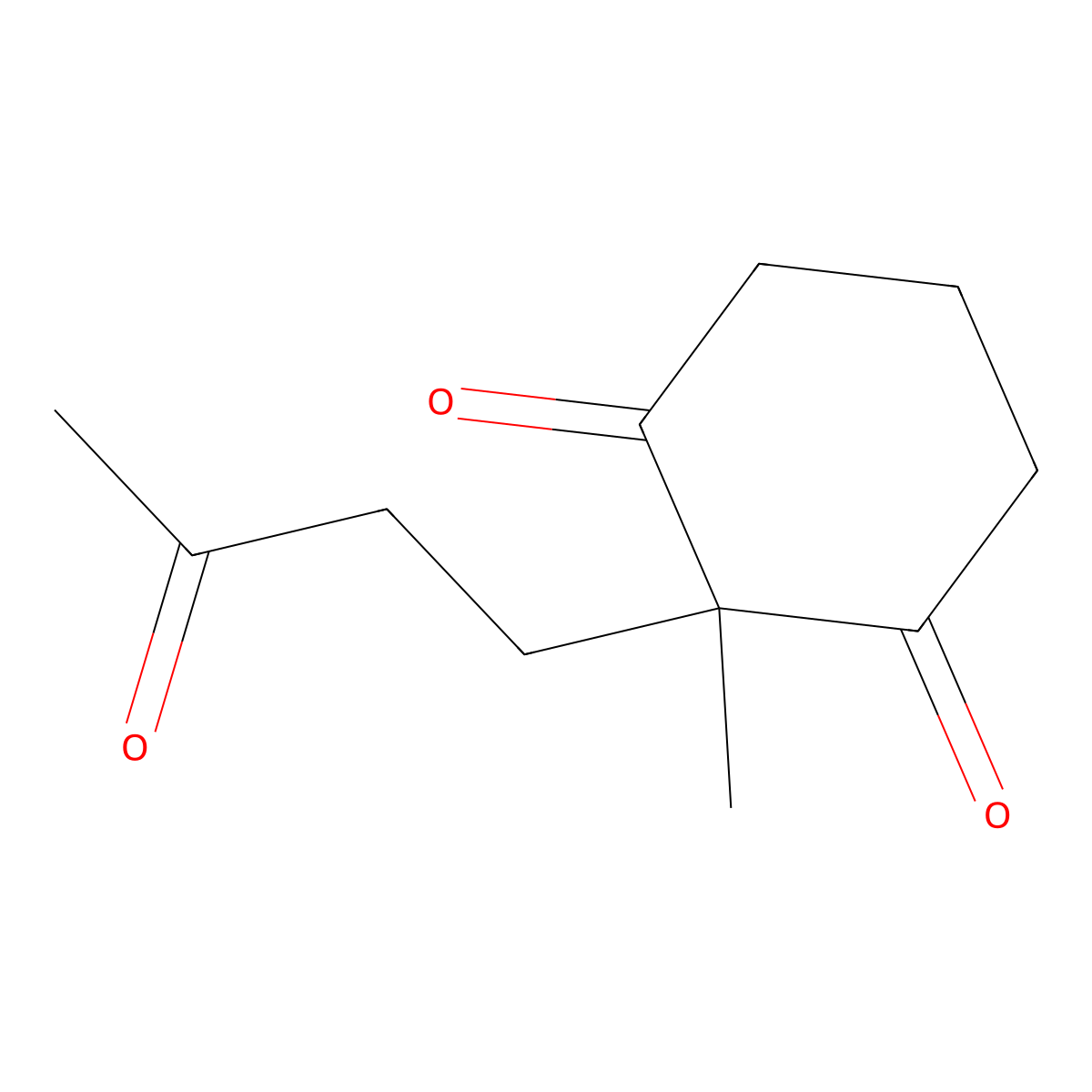 1,3-Cyclohexanedione, 2-methyl-2-(3-oxobutyl)- molecular structure, CAS 5073-65-4