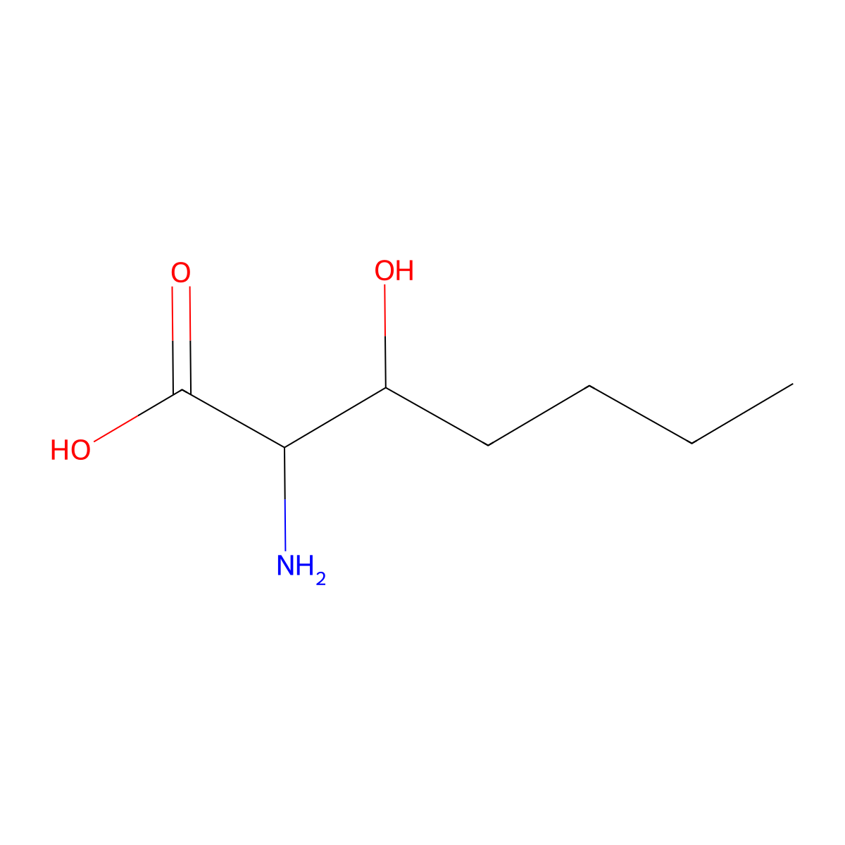 2-Amino-3-hydroxyheptanoic acid molecular structure, CAS 50730-81-9