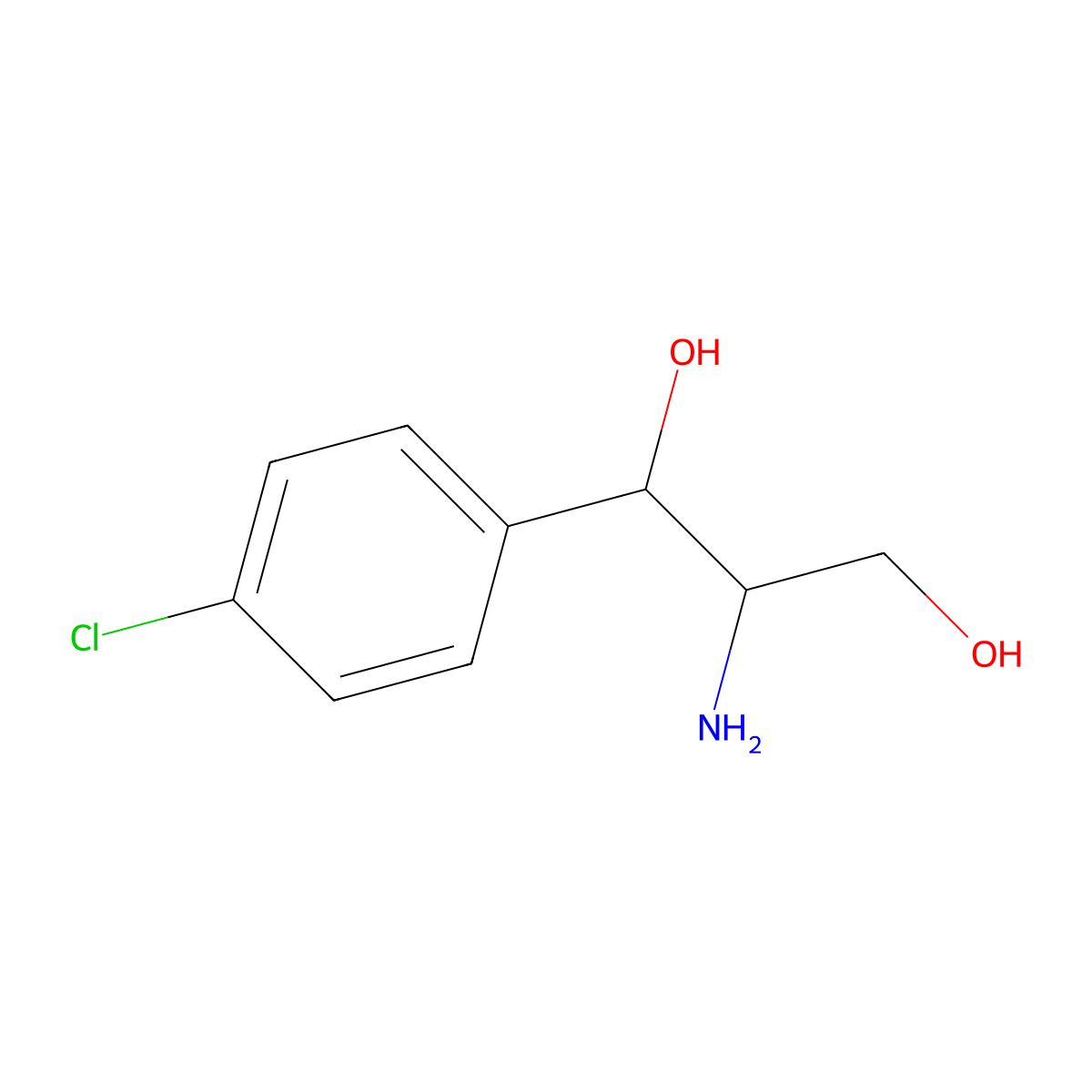2-Amino-1-(4-chlorophenyl)propane-1,3-diol molecular structure, CAS 50731-32-3