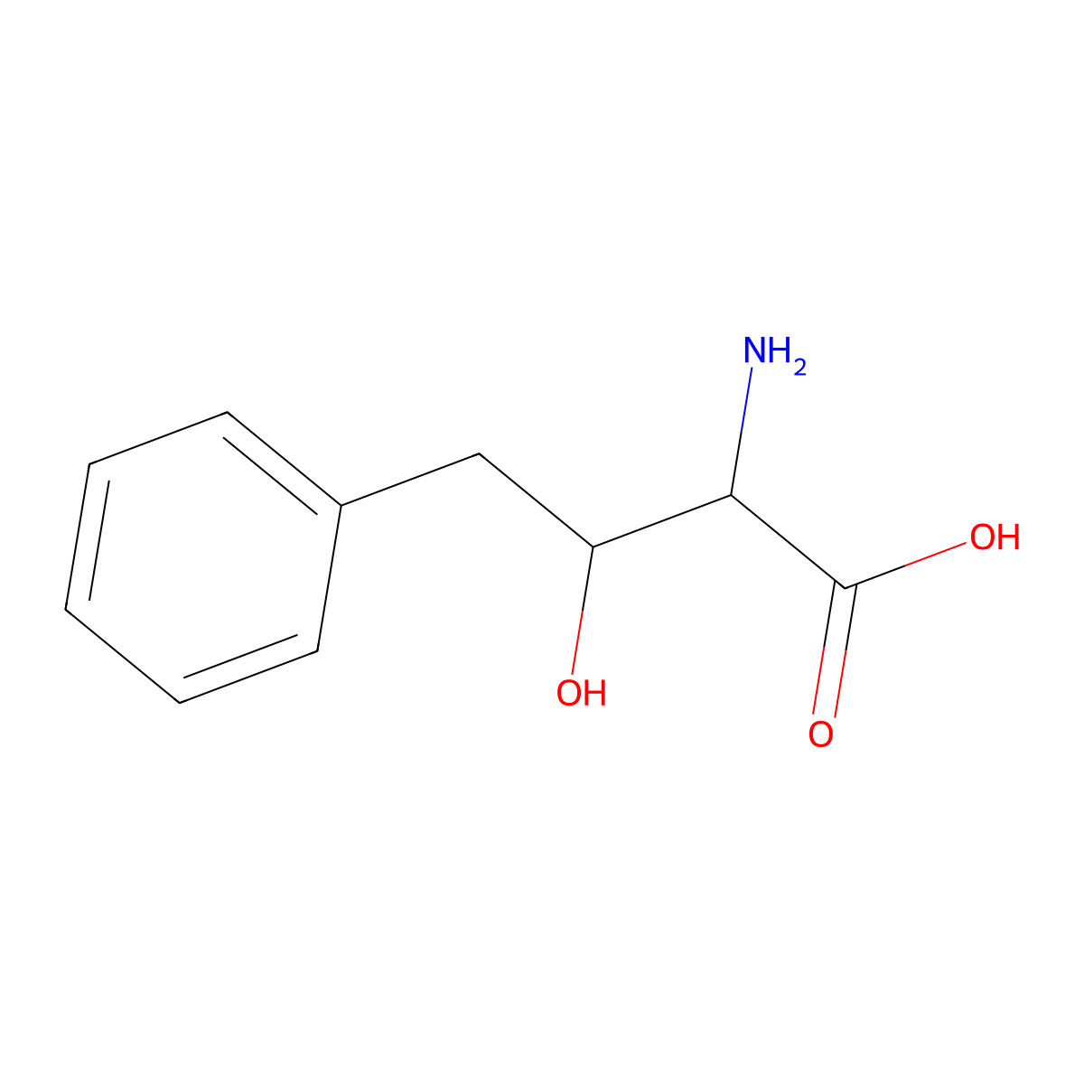 2-Amino-3-hydroxy-4-phenylbutanoic acid molecular structure, CAS 50731-50-5