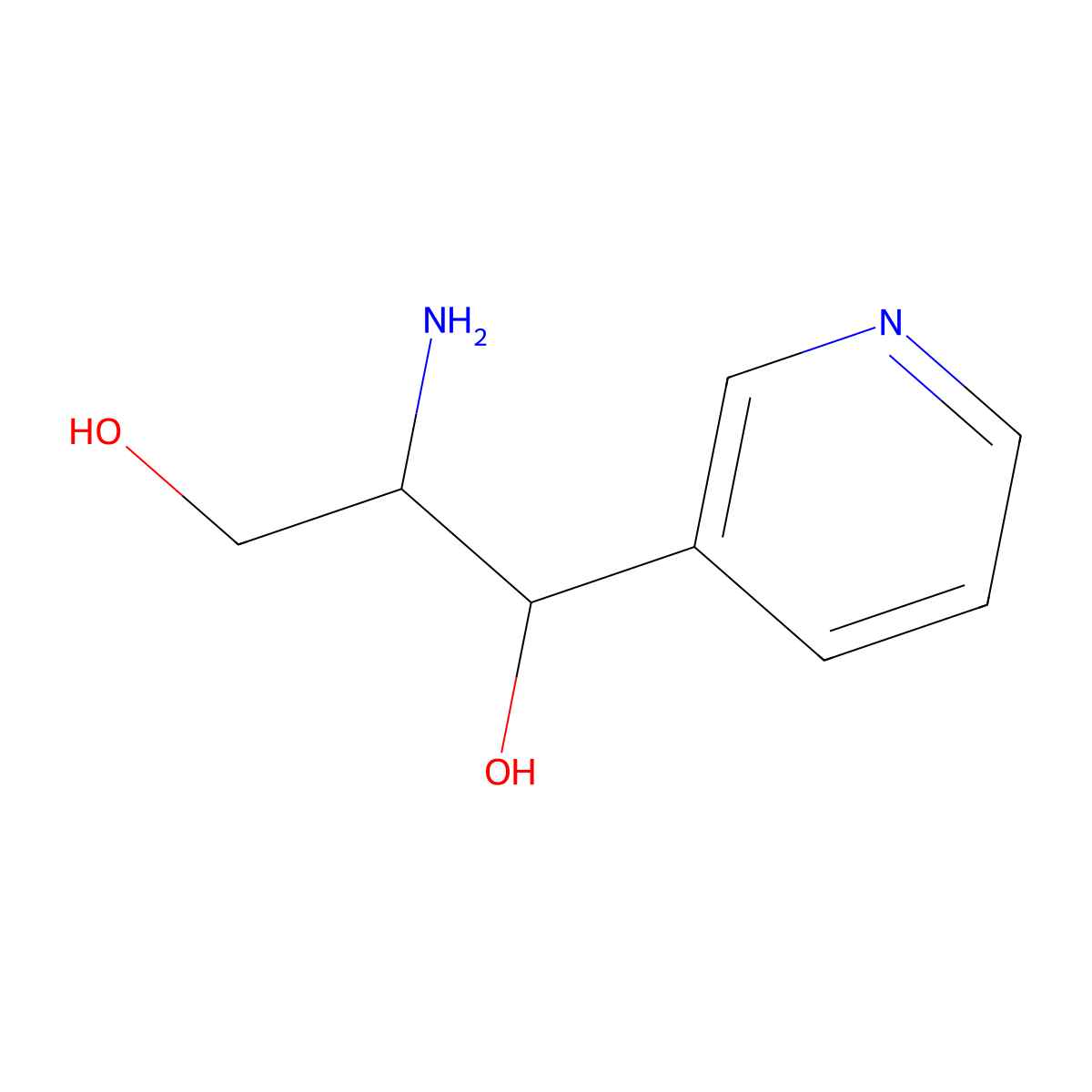 2-Amino-1-(pyridin-3-yl)propane-1,3-diol molecular structure, CAS 50731-61-8