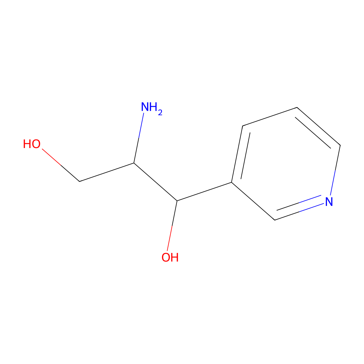 2-Amino-1-(pyridin-3-yl)propane-1,3-diol molecular structure, CAS 50731-61-8