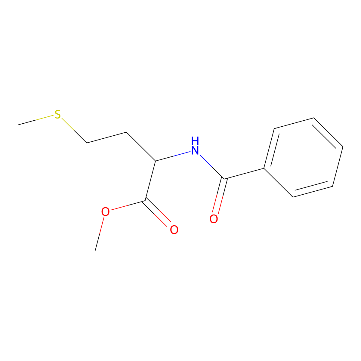 Methyl N-benzoyl-L-methionate molecular structure, CAS 50732-06-4