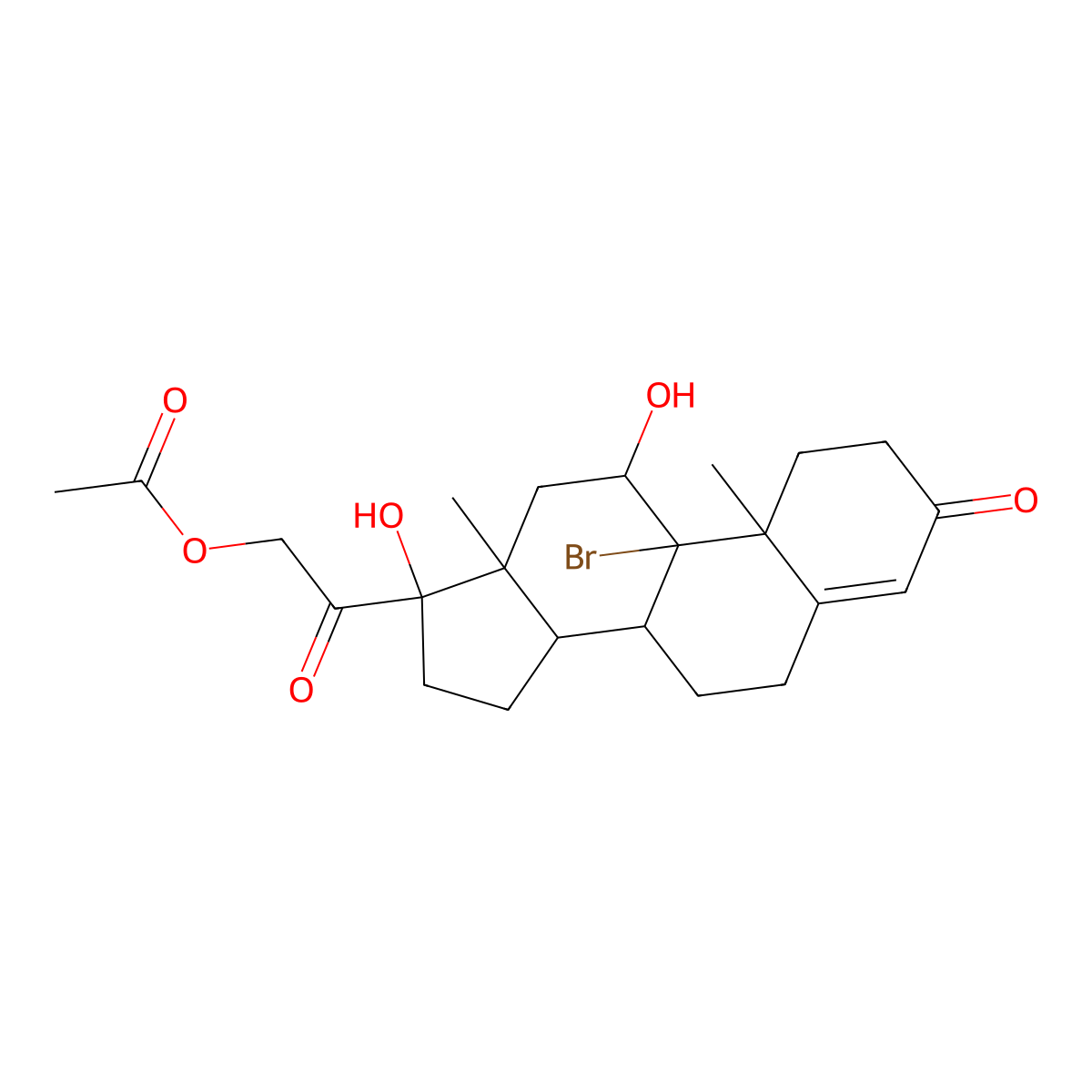 9-Bromo-11,17,21-trihydroxypregn-4-ene-3,20-dione 21-acetate molecular structure, CAS 50733-54-5