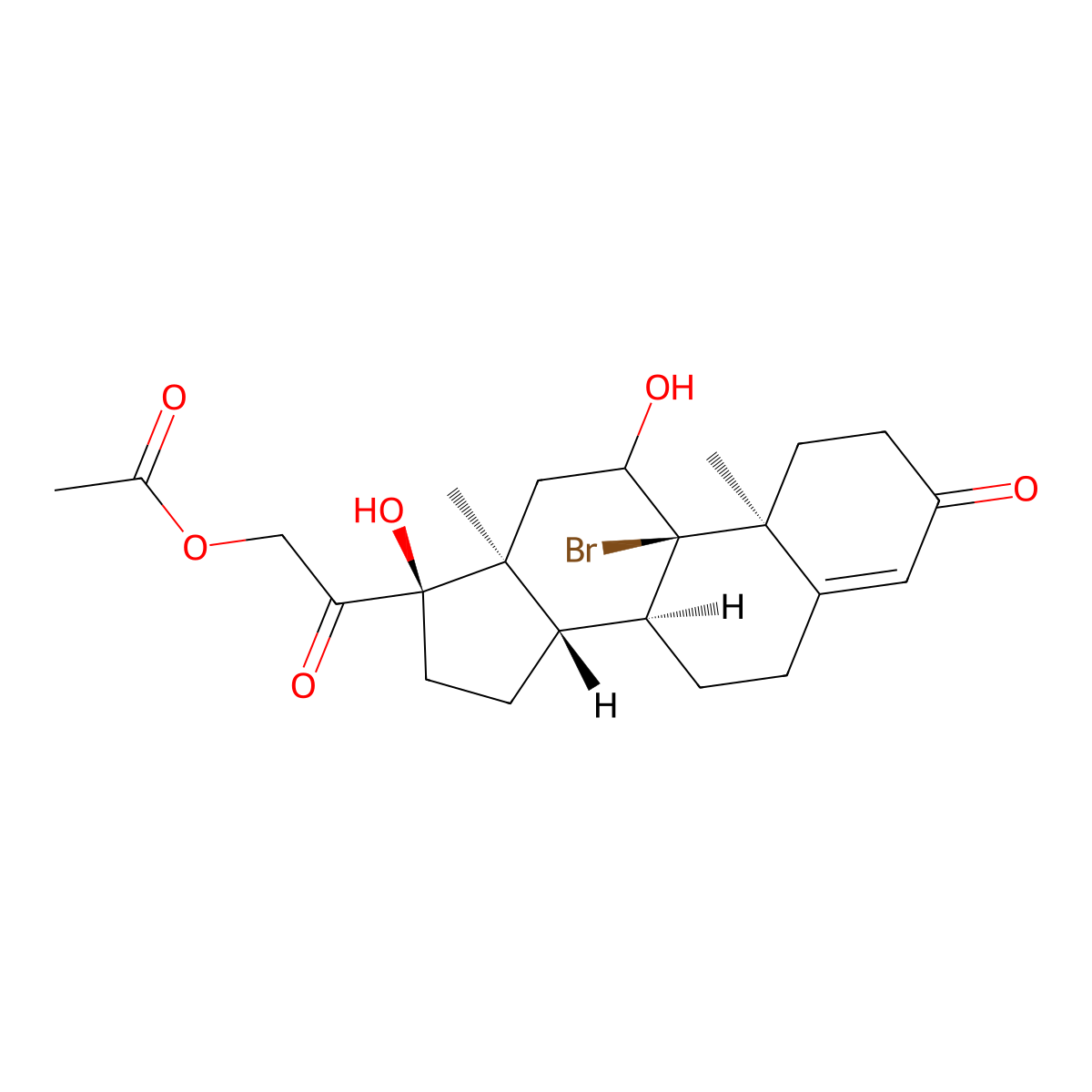 9-Bromo-11,17,21-trihydroxypregn-4-ene-3,20-dione 21-acetate molecular structure, CAS 50733-54-5
