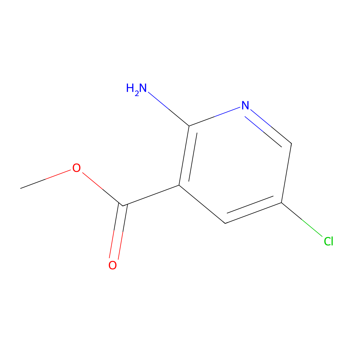 Methyl 2-amino-5-chloronicotinate molecular structure, CAS 50735-33-6