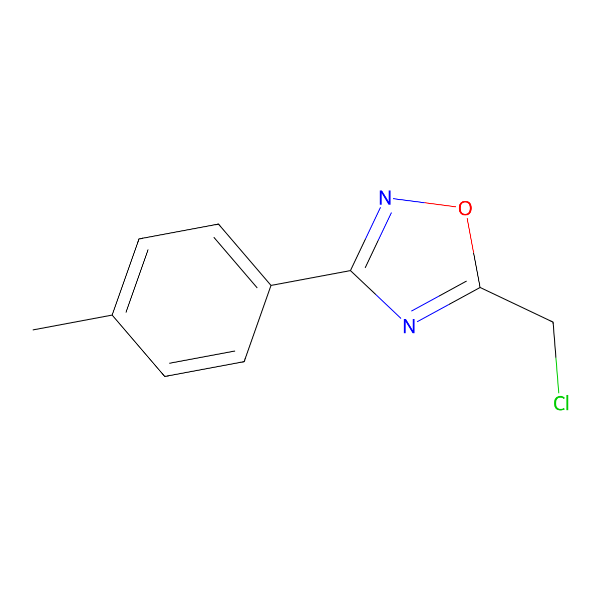 5-(Chloromethyl)-3-(4-methylphenyl)-1,2,4-oxadiazole molecular structure, CAS 50737-29-6