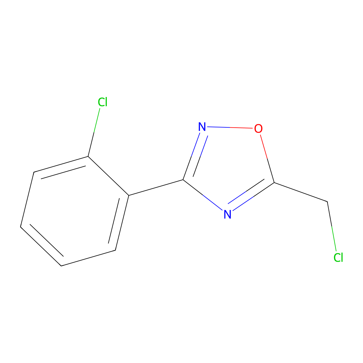 5-(Chloromethyl)-3-(2-chlorophenyl)-1,2,4-oxadiazole molecular structure, CAS 50737-32-1