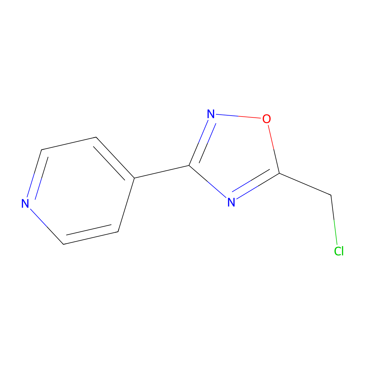 4-[5-(Chloromethyl)-1,2,4-oxadiazol-3-yl]pyridine molecular structure, CAS 50737-35-4