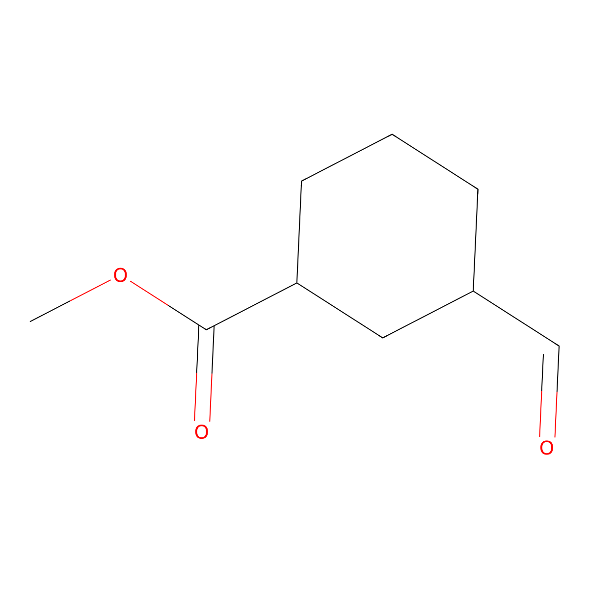 Methyl 3-formylcyclohexane-1-carboxylate molecular structure, CAS 50738-62-0