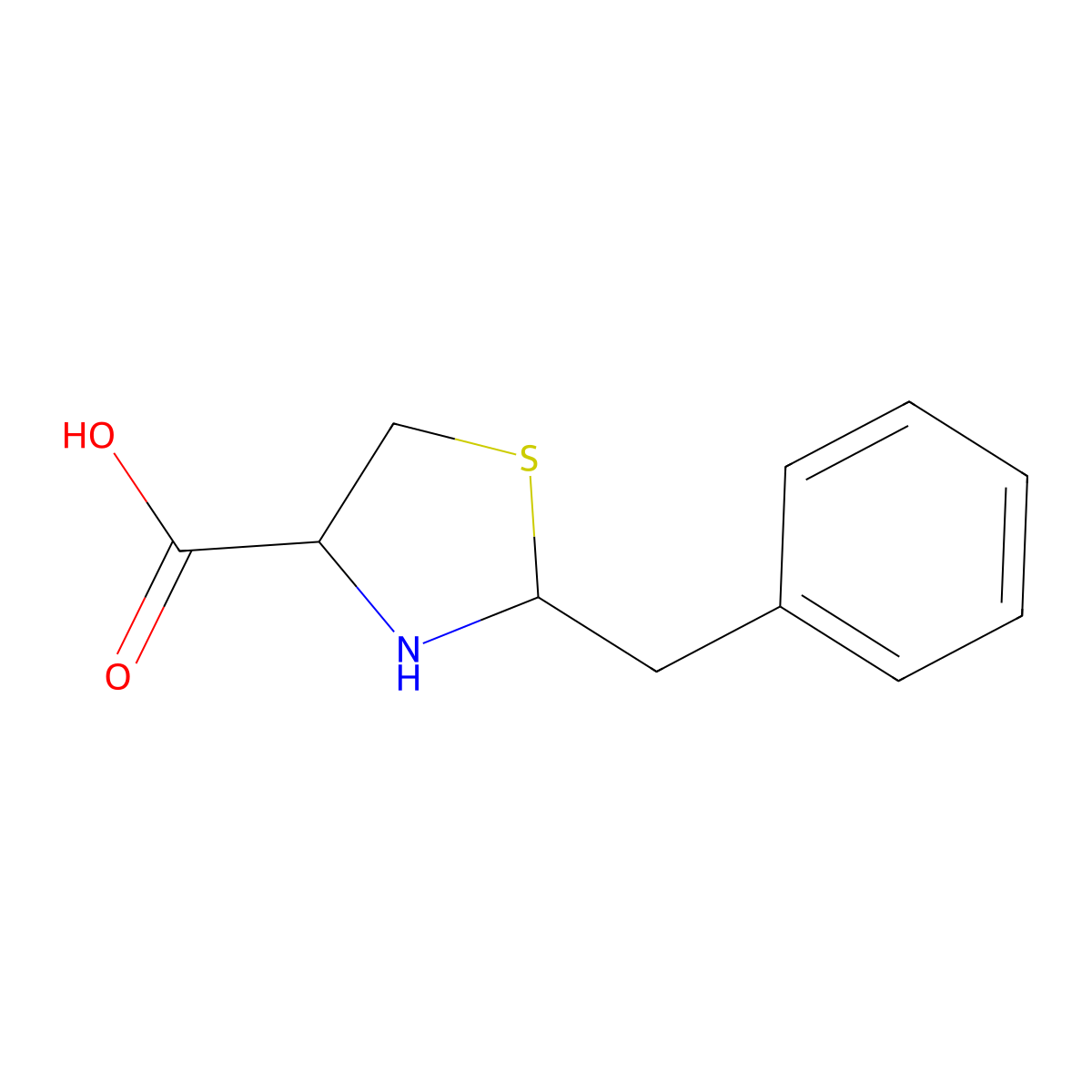 2-benzyl-1,3-thiazolidine-4-carboxylic Acid molecular structure, CAS 50739-30-5