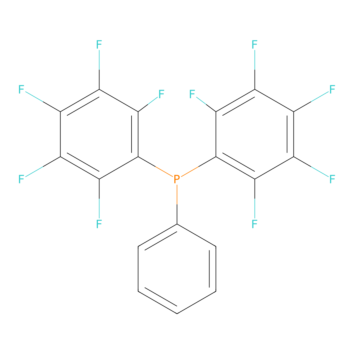 Bis(perfluorophenyl)(phenyl)phosphine molecular structure, CAS 5074-71-5