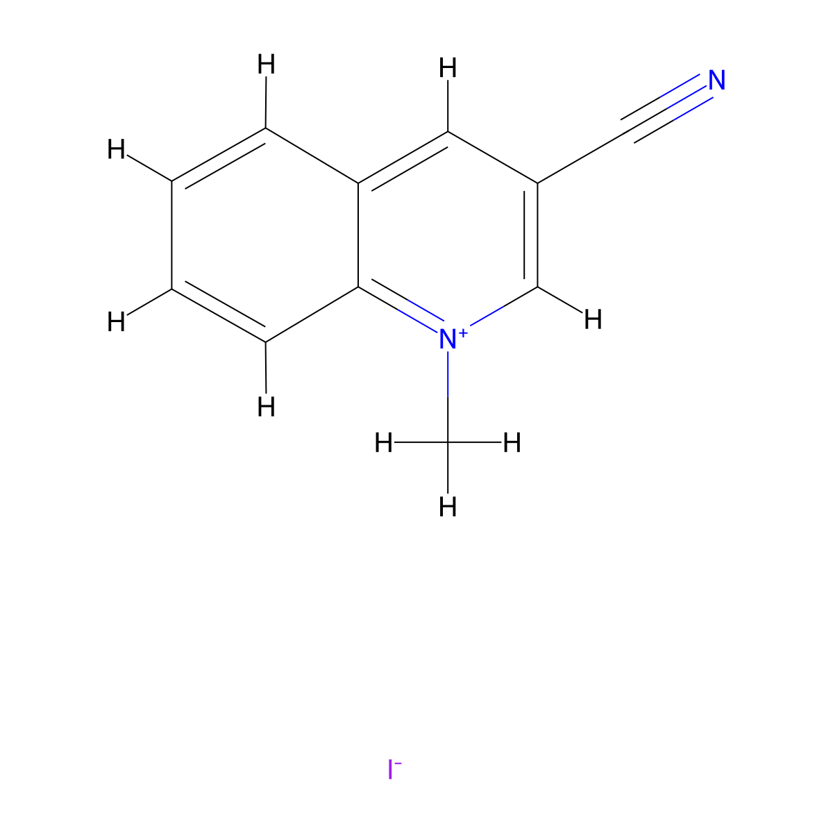 3-Cyano-1-methylquinolin-1-ium iodide molecular structure, CAS 50741-48-5