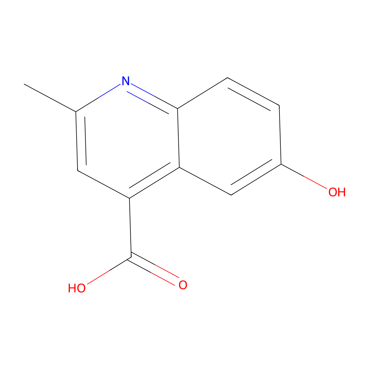 6-Hydroxy-2-methylquinoline-4-carboxylic acid molecular structure, CAS 50741-53-2