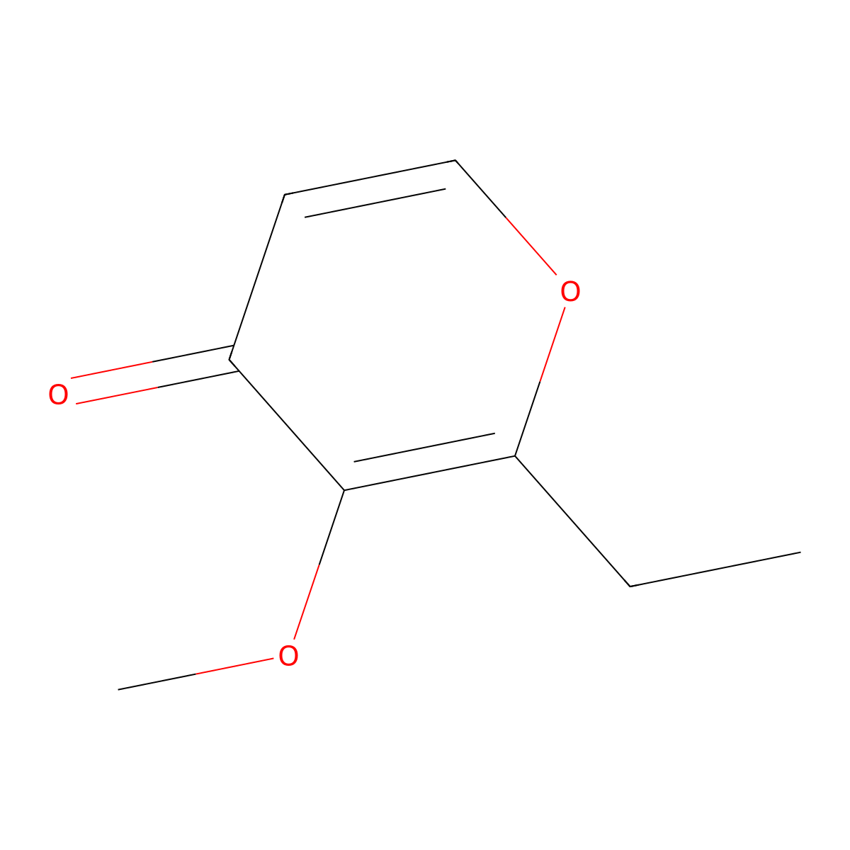 2-Ethyl-3-methoxy-4H-pyran-4-one molecular structure, CAS 50741-69-0
