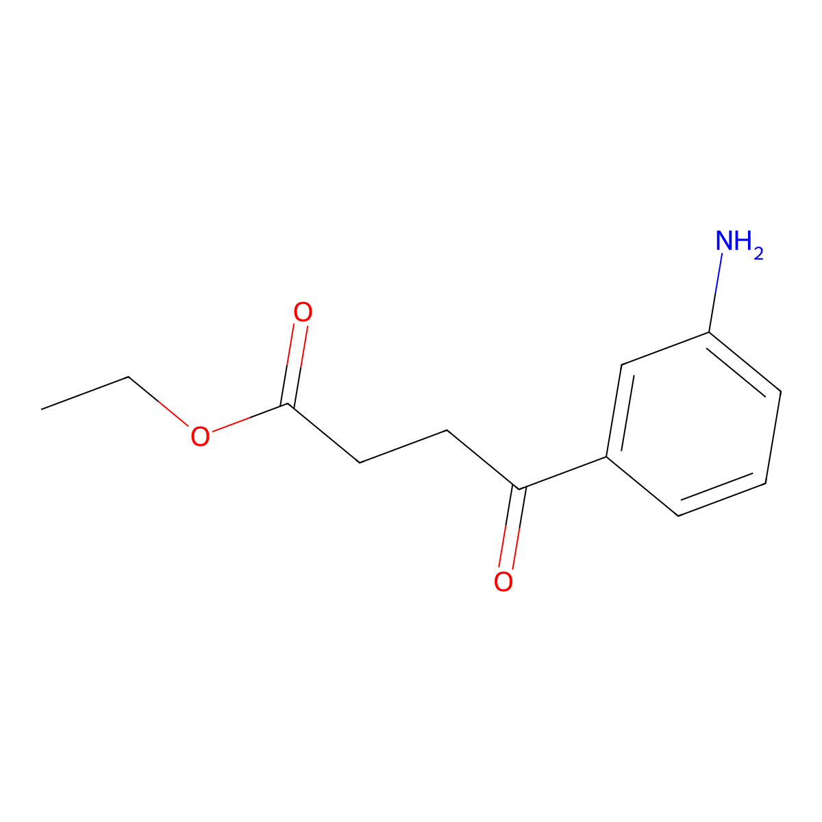 Ethyl 4-(3-aminophenyl)-4-oxobutanoate molecular structure, CAS 50741-77-0