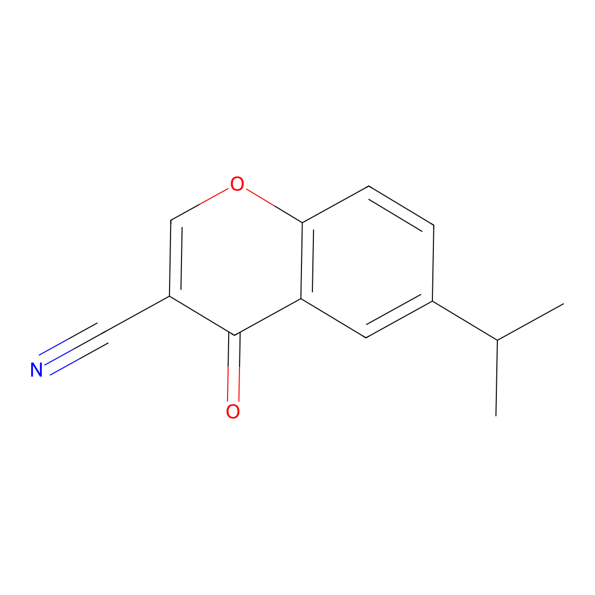 6-Isopropylchromone-3-carbonitrile molecular structure, CAS 50743-32-3