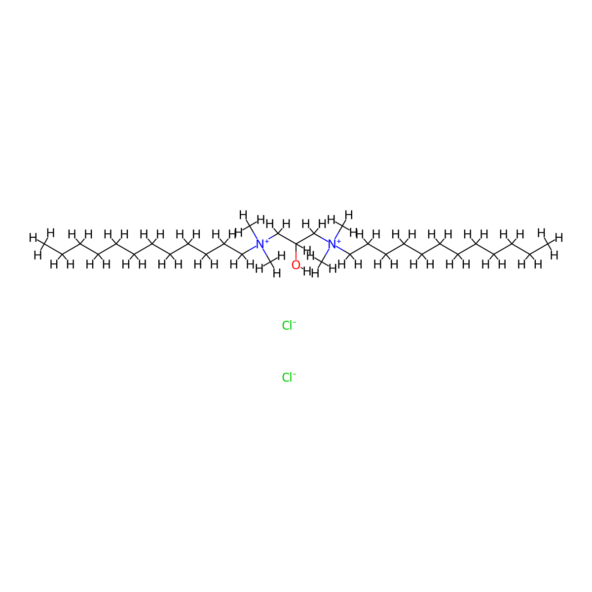 1,3-Propanediaminium, N1,N3-didodecyl-2-hydroxy-N1,N1,N3,N3-tetramethyl-, chloride (1:2) molecular structure, CAS 50744-87-1