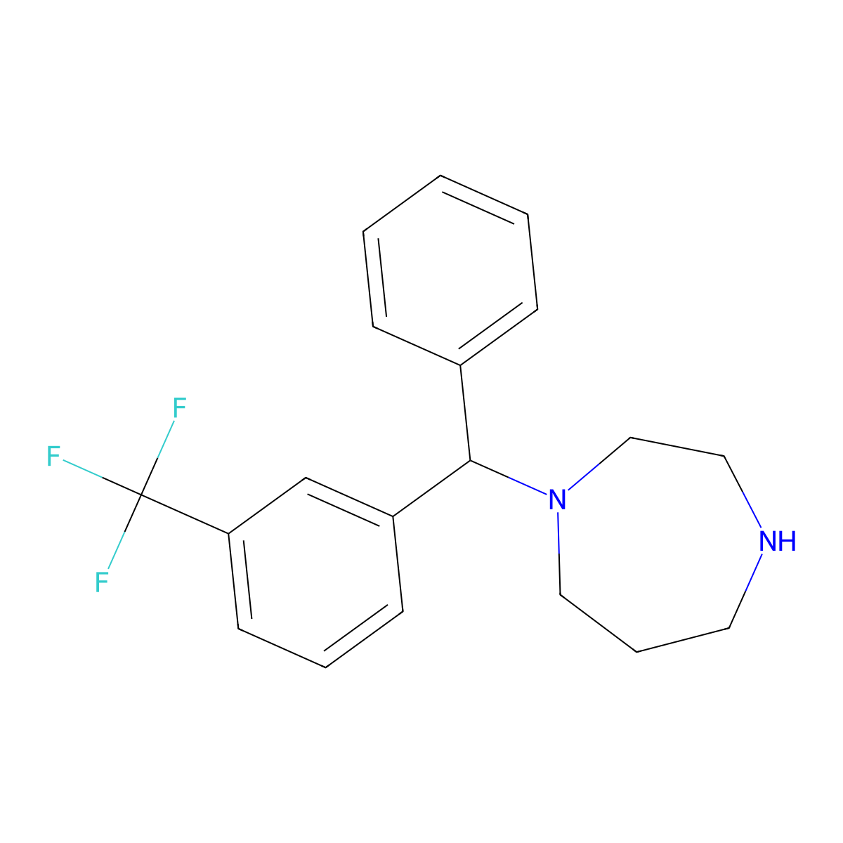 1-(Phenyl[3-(trifluoromethyl)phenyl]methyl)-1,4-diazepane molecular structure, CAS 507443-24-5