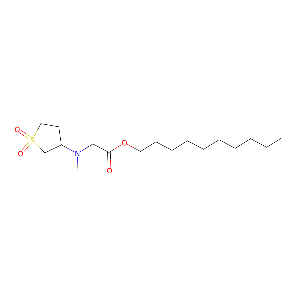Decyl 2-[(1,1-dioxothiolan-3-yl)methylamino]acetate molecular structure, CAS 507454-51-5