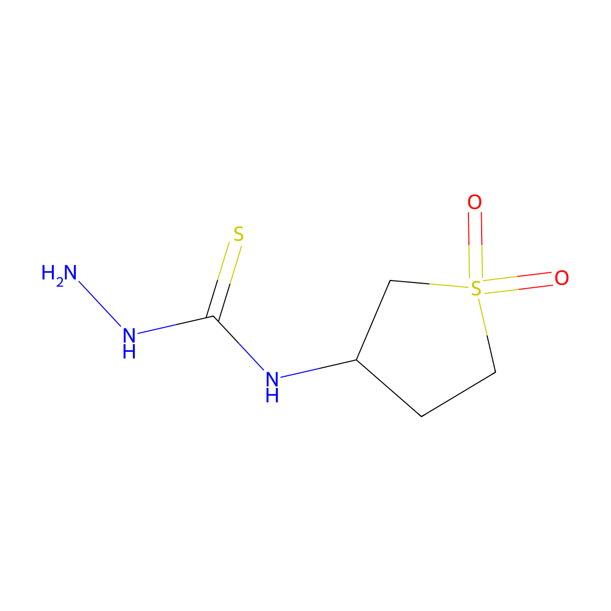N-(1,1-dioxidotetrahydrothiophen-3-yl)hydrazinecarbothioamide molecular structure, CAS 507454-59-3