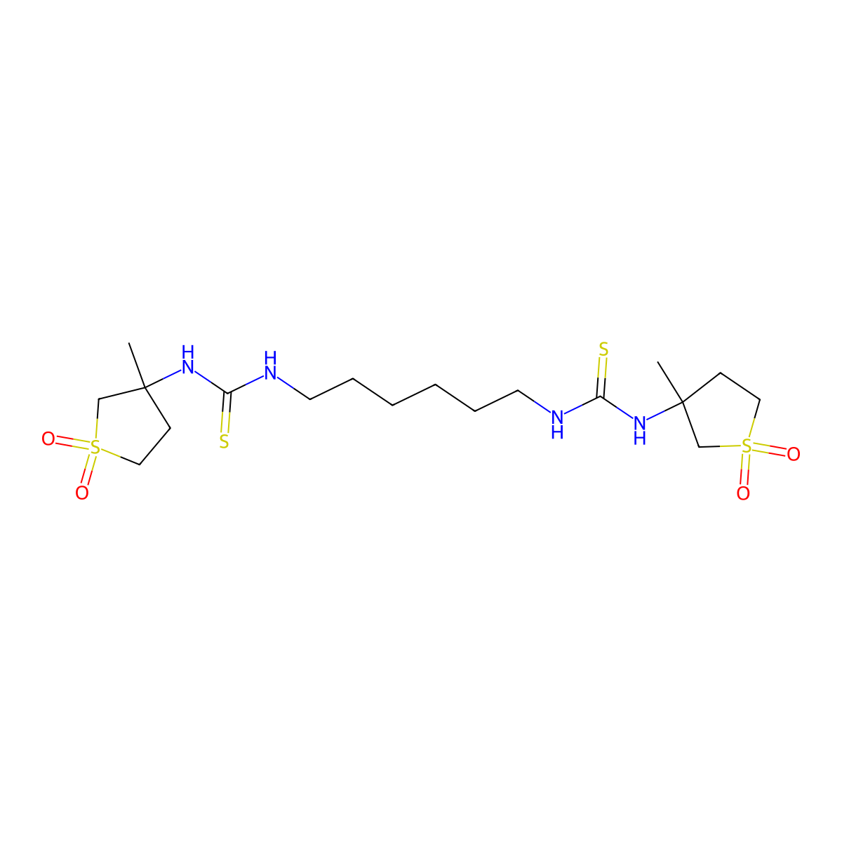 3-Methyl-3-[({[6-({[(3-methyl-1,1-dioxothiolan-3-yl)amino]thioxomethyl}amino)h exyl]amino}thioxomethyl)amino]thiolane-1,1-dione molecular structure, CAS 507454-78-6