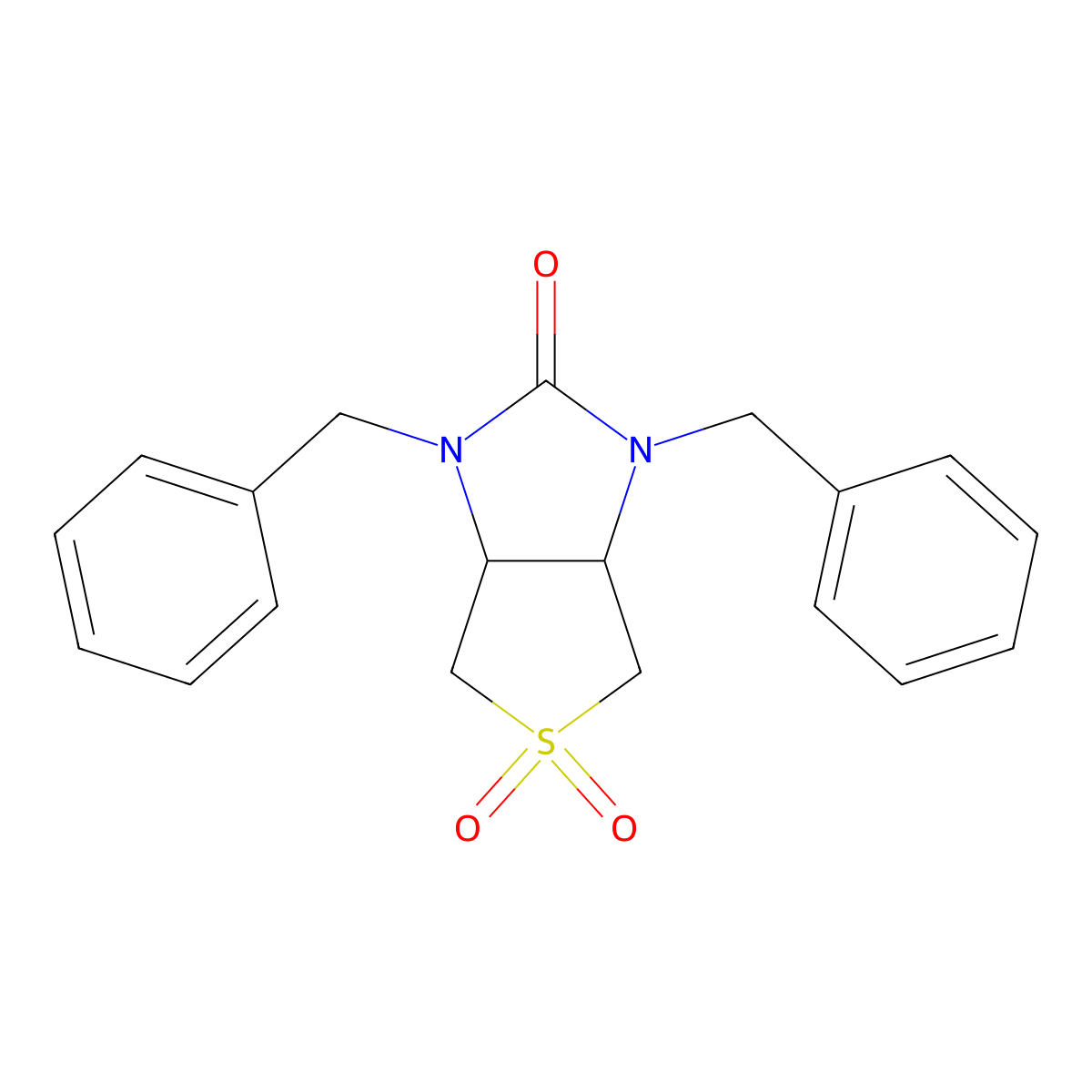 1,3-Dibenzyltetrahydro-1H-thieno[3,4-d]imidazol-2(3H)-one 5,5-dioxide molecular structure, CAS 507454-85-5