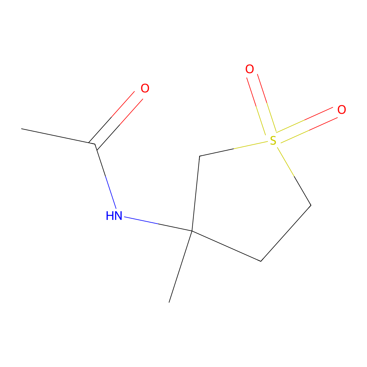 N-(3-methyl-1,1-dioxidotetrahydrothiophen-3-yl)acetamide molecular structure, CAS 507456-14-6