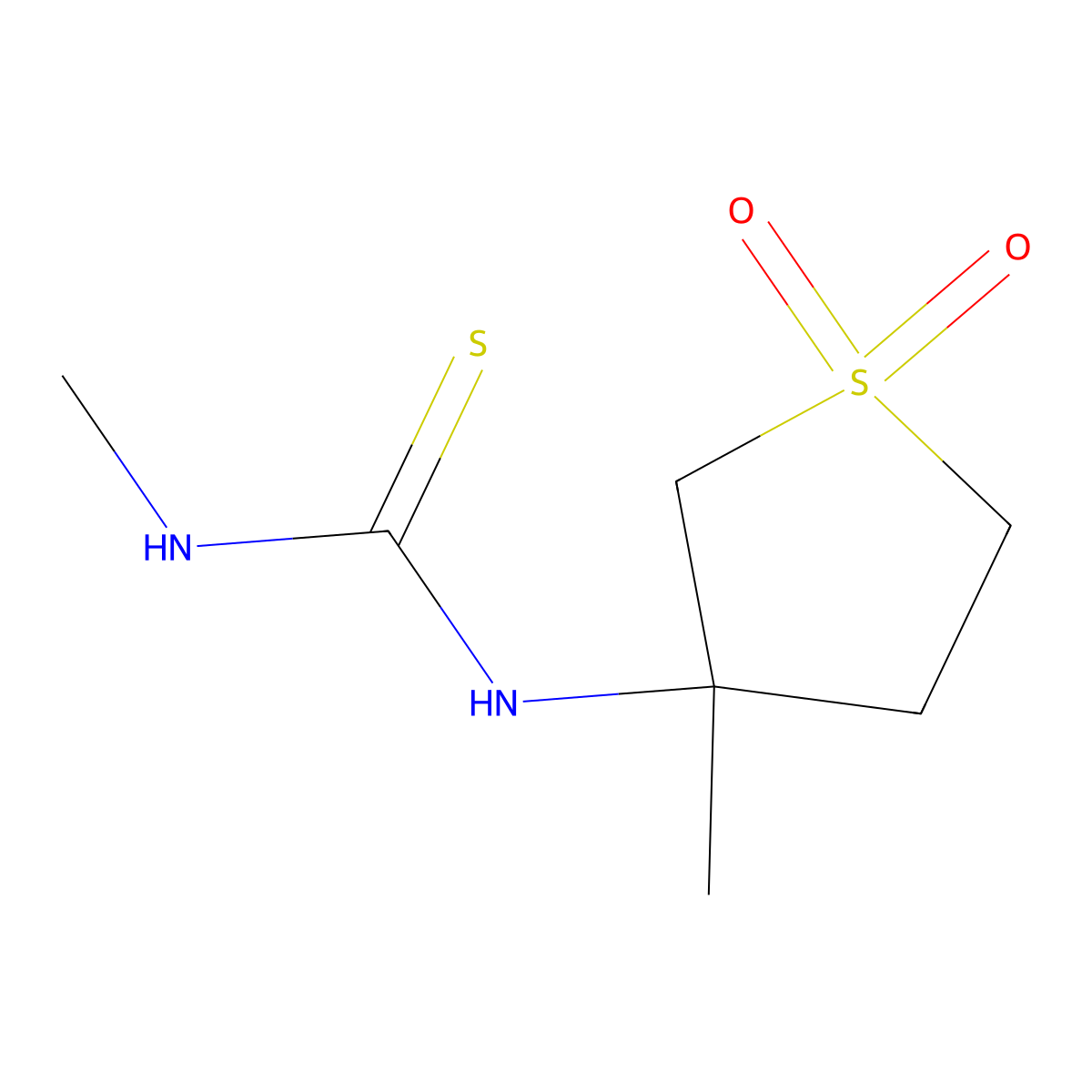 1-Methyl-3-(3-methyl-1,1-dioxidotetrahydrothiophen-3-yl)thiourea molecular structure, CAS 507456-16-8