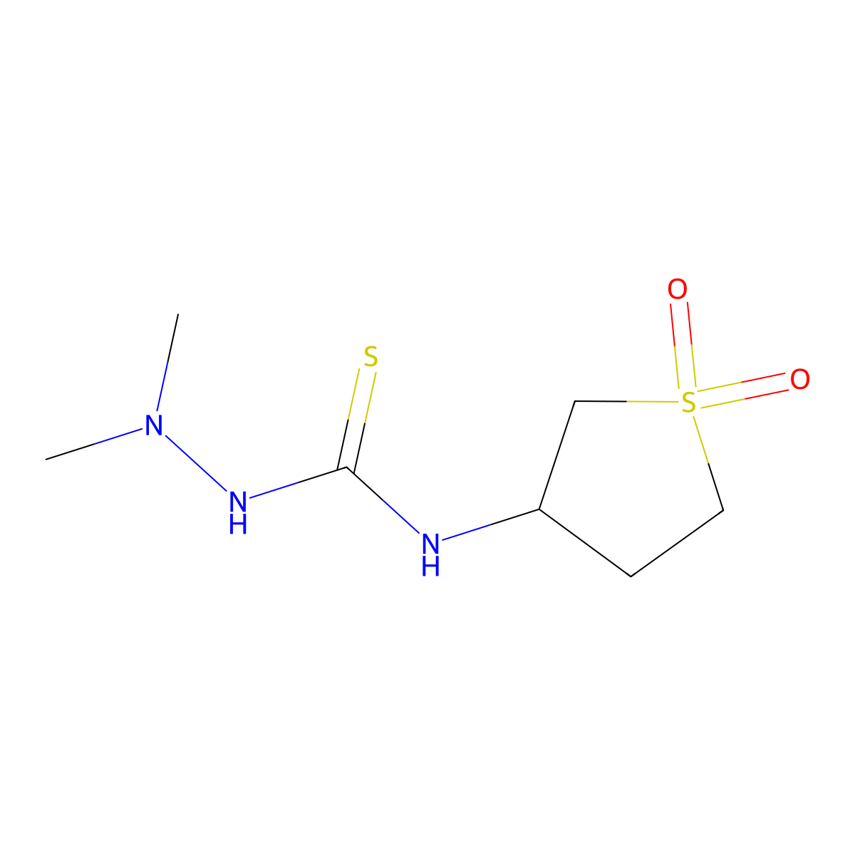 3-({[(Dimethylamino)amino]thioxomethyl}amino)thiolane-1,1-dione molecular structure, CAS 507456-19-1