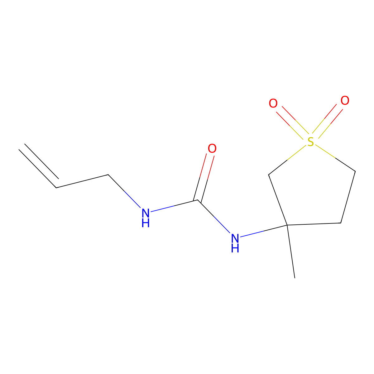 1-(3-Methyl-1,1-dioxothiolan-3-yl)-3-prop-2-enylurea molecular structure, CAS 507456-83-9