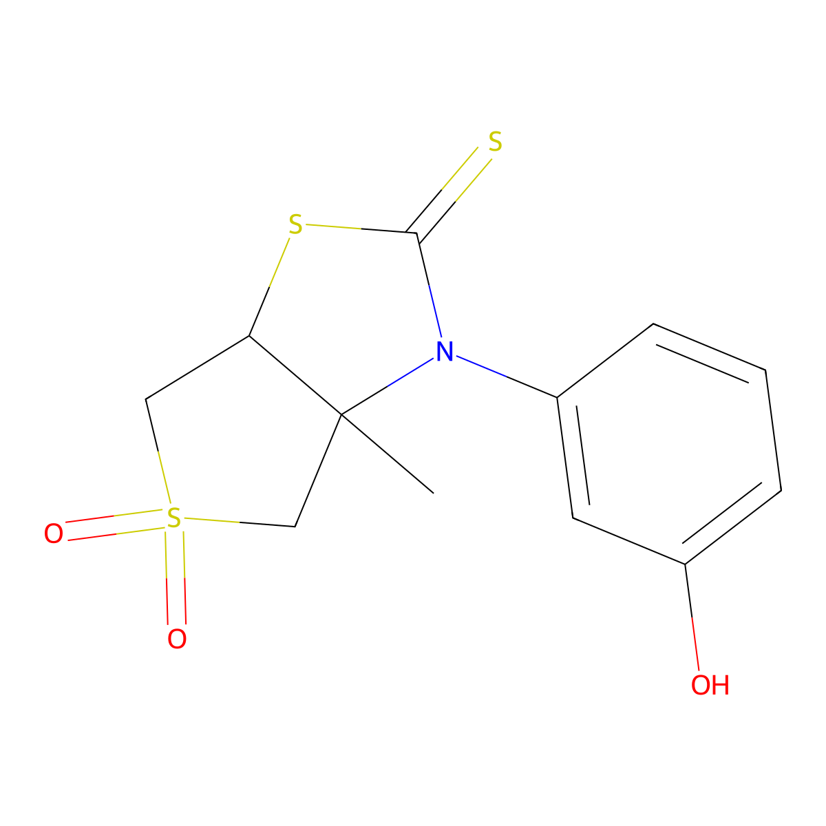 3-(3-hydroxyphenyl)-3a-methyltetrahydrothieno[3,4-d][1,3]thiazole-2(3H)-thione 5,5-dioxide molecular structure, CAS 507458-74-4