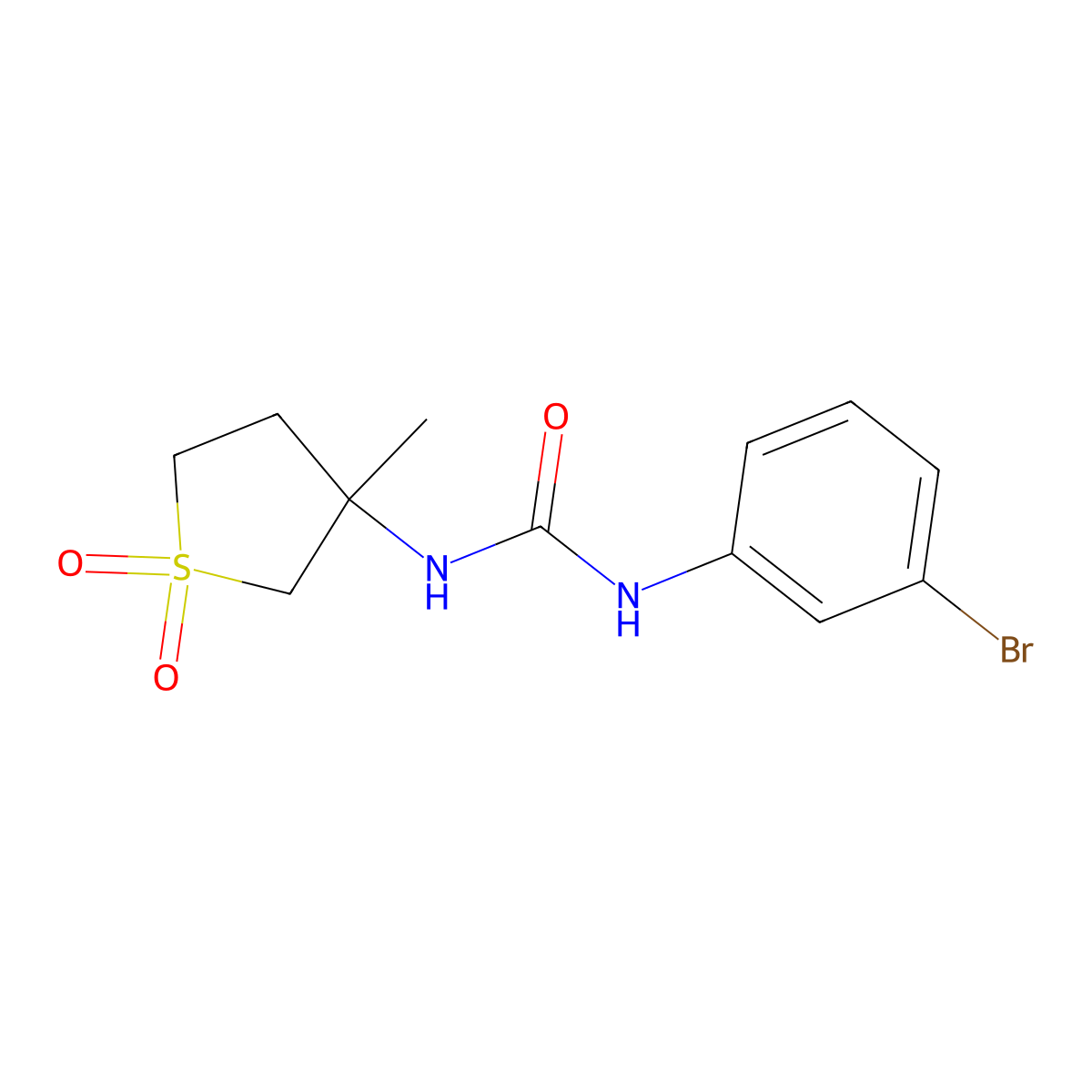 1-(3-Bromophenyl)-3-(3-methyl-1,1-dioxidotetrahydrothiophen-3-yl)urea molecular structure, CAS 507459-46-3