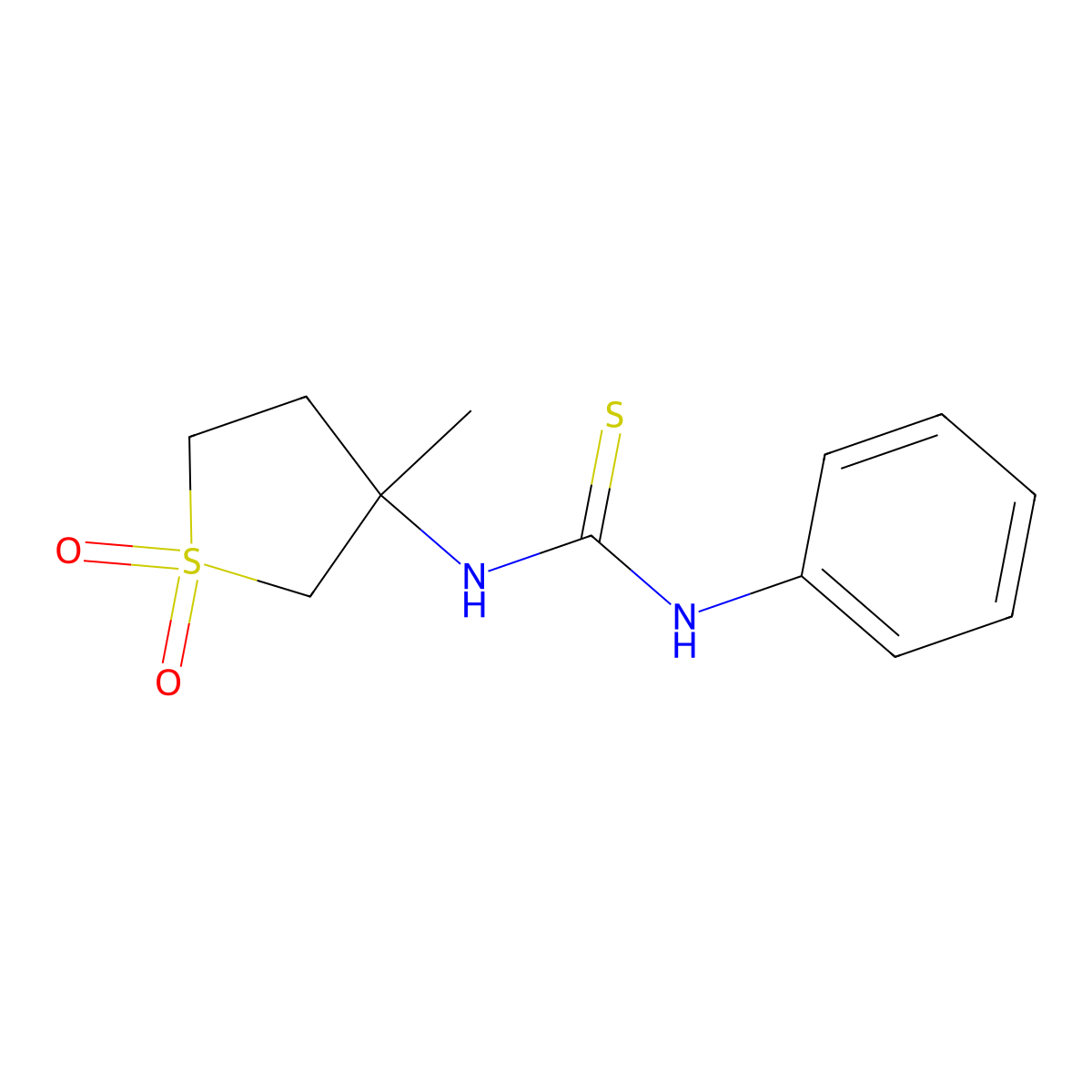 3-Methyl-3-{[(phenylamino)thioxomethyl]amino}thiolane-1,1-dione molecular structure, CAS 507459-48-5
