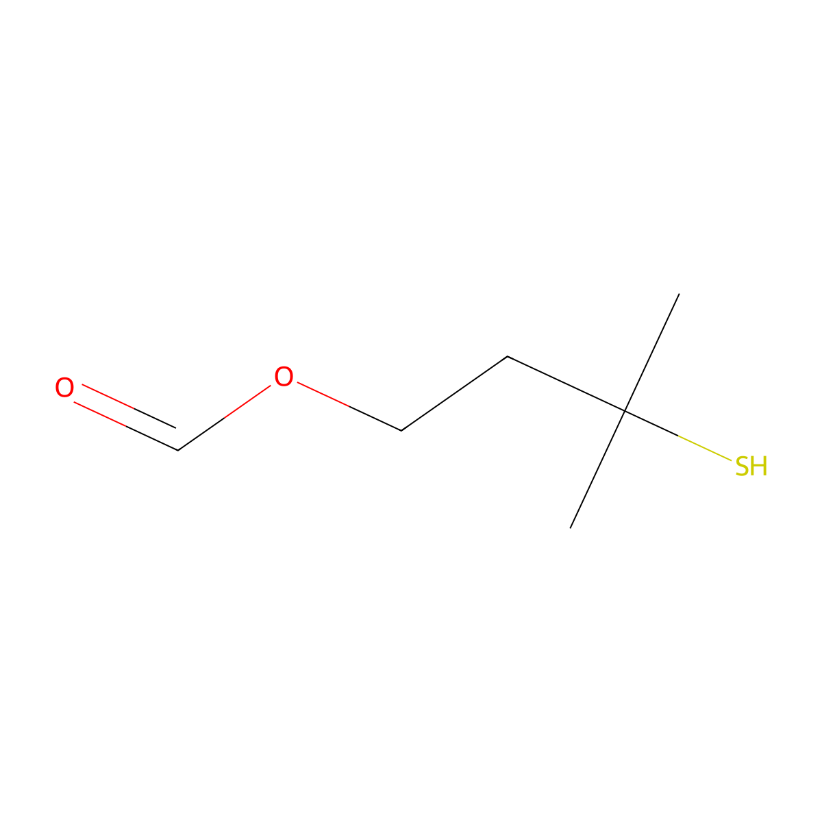 3-Mercapto-3-methylbutyl formate molecular structure, CAS 50746-10-6