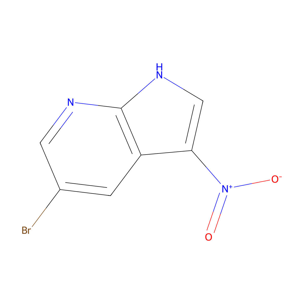 5-Bromo-3-nitro-1H-pyrrolo(2,3-b)pyridine molecular structure, CAS 507462-26-2