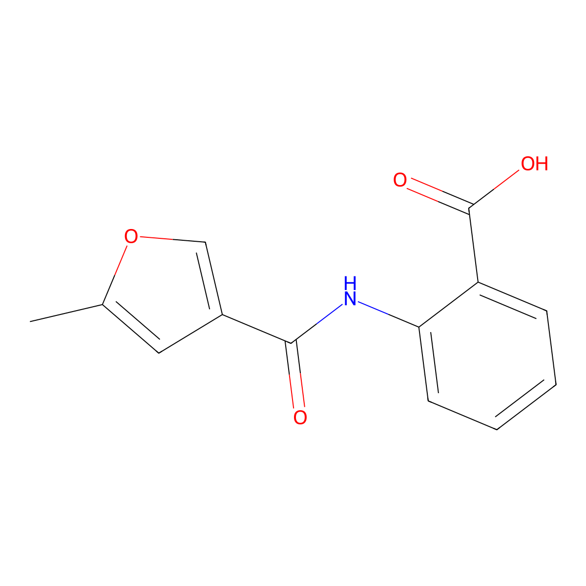 2-(5-Methylfuran-3-carboxamido)benzoic acid molecular structure, CAS 507463-78-7