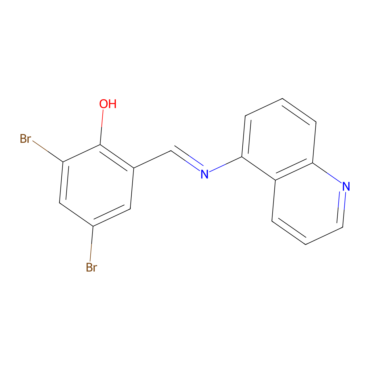 2,4-Dibromo-6-[(5-quinolinylimino)methyl]phenol molecular structure, CAS 507465-35-2