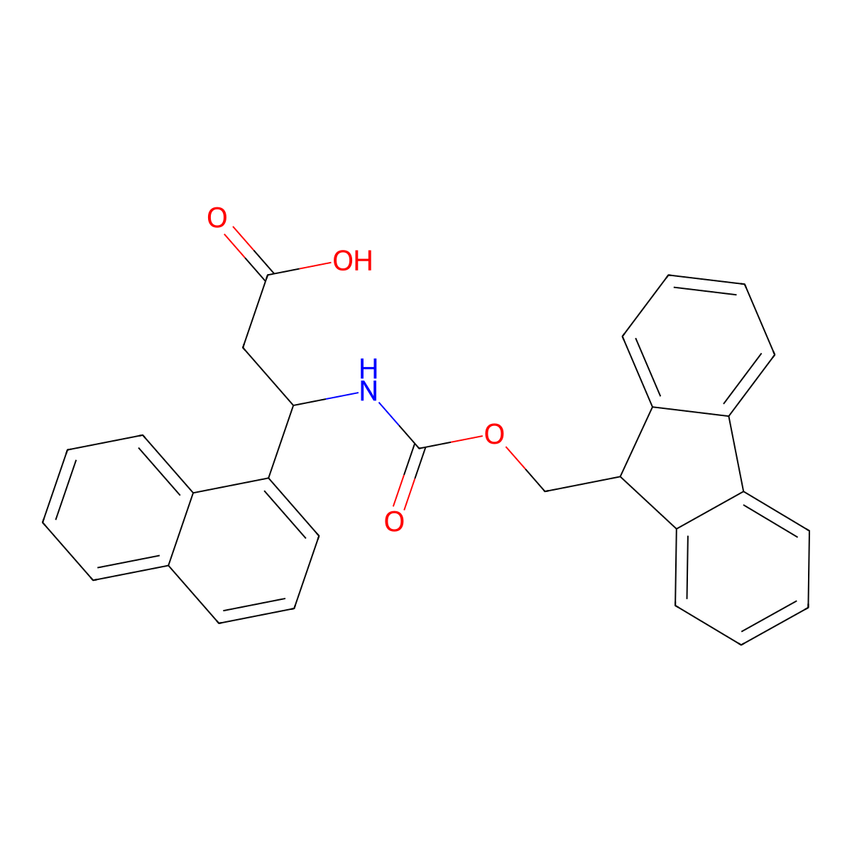 (3S)-3-({[(9H-fluoren-9-yl)methoxy]carbonyl}amino)-3-(naphthalen-1-yl)propanoic acid molecular structure, CAS 507472-10-8