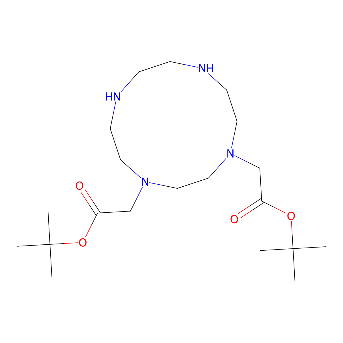 di-tert-Butyl 2,2'-(1,4,7,10-tetraazacyclododecane-1,4-diyl)diacetate molecular structure, CAS 507475-91-4