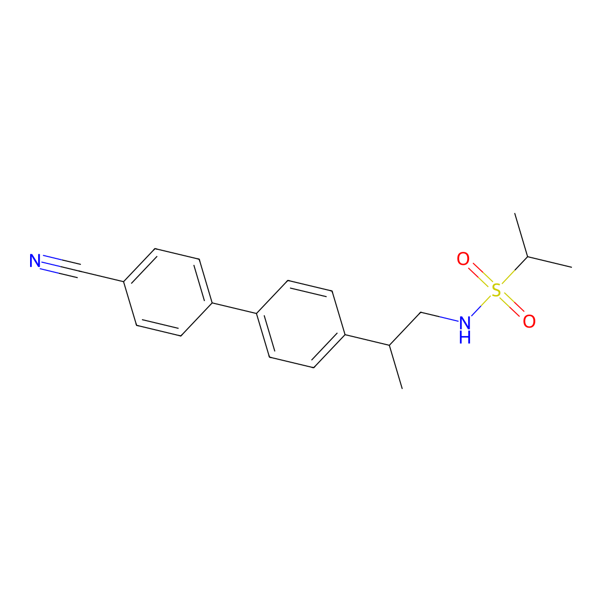 N-[(2r)-2-(4'-Cyanobiphenyl-4-Yl)propyl]propane-2-Sulfonamide molecular structure, CAS 507483-43-4