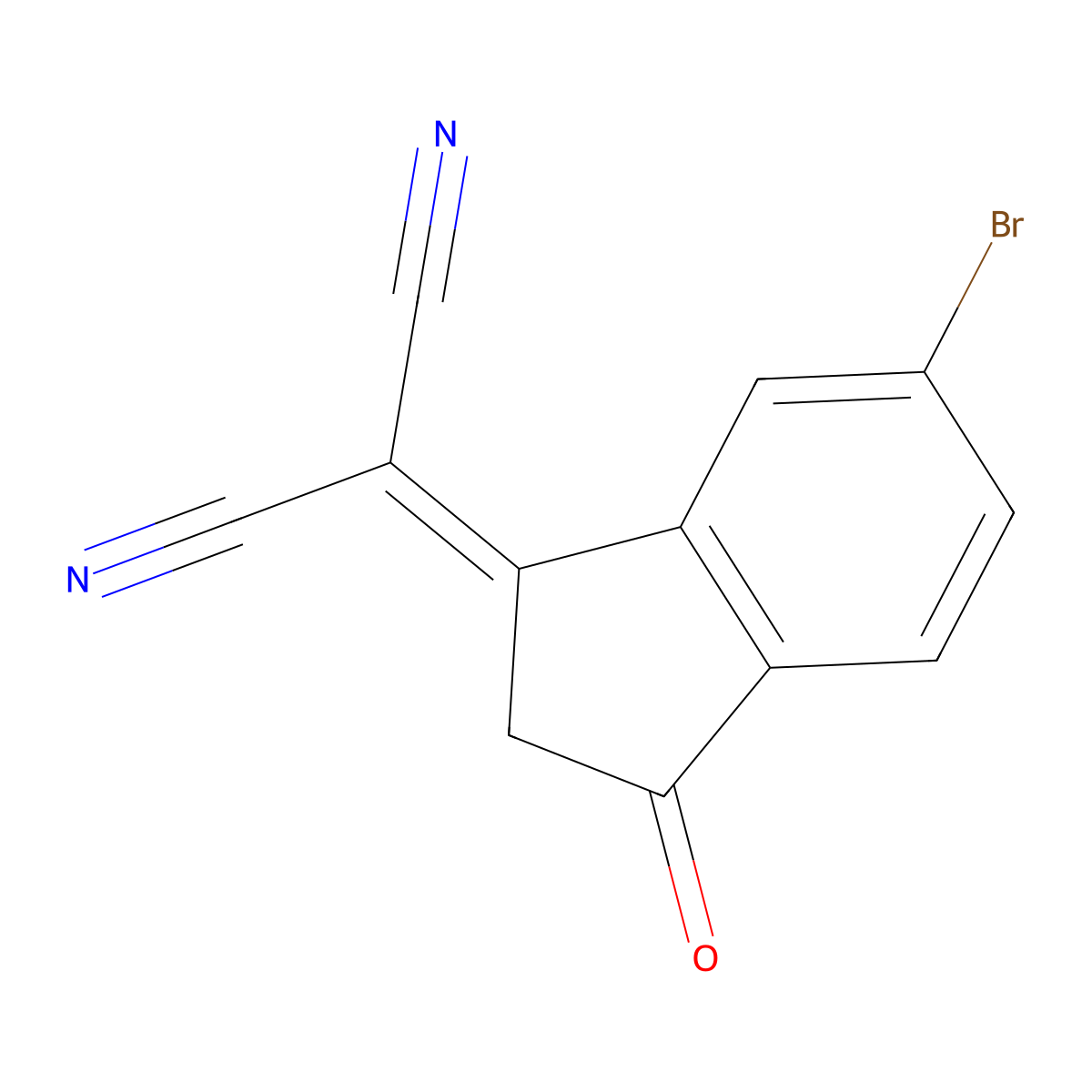 2-[5(6)-Bromo-3-oxo-2,3-dihydro-1H-inden-1-ylidene]malononitrile molecular structure, CAS 507484-47-1