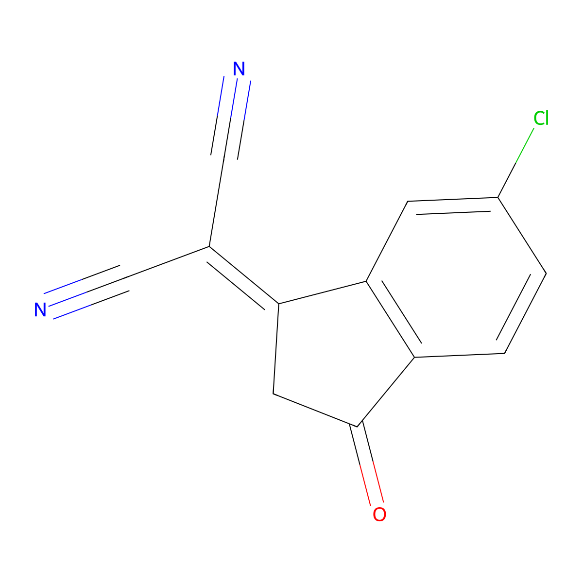 2-(6-chloro-3-oxo-2,3-dihydro-1H-inden-1-ylidene)malononitrile molecular structure, CAS 507484-48-2