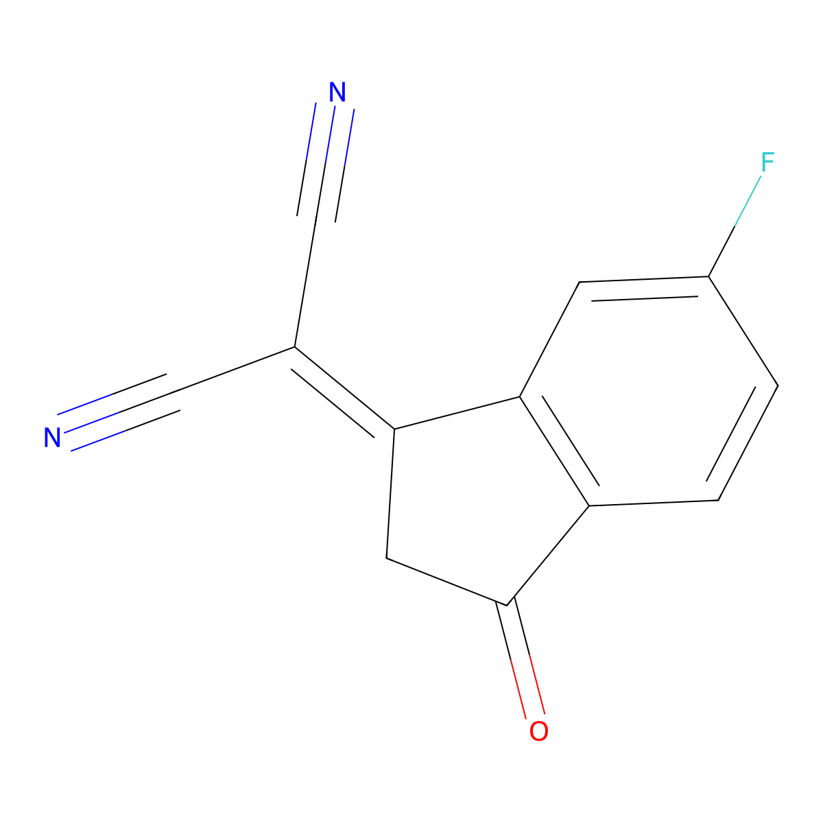 2-(5(6)-Fluoro-3-oxo-2,3-dihydro-1H-inden-1-ylidene)malononitrile molecular structure, CAS 507484-54-0